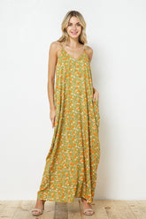 EN-A03553-PRINT MAXI DRESS WITH ADJUSTABLE STRAPS