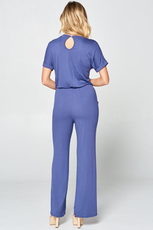 ELASTIC TIE WAIST JUMPSUITS