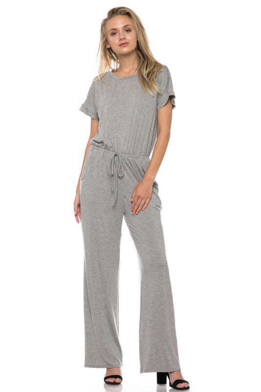 ELASTIC TIE WAIST JUMPSUITS