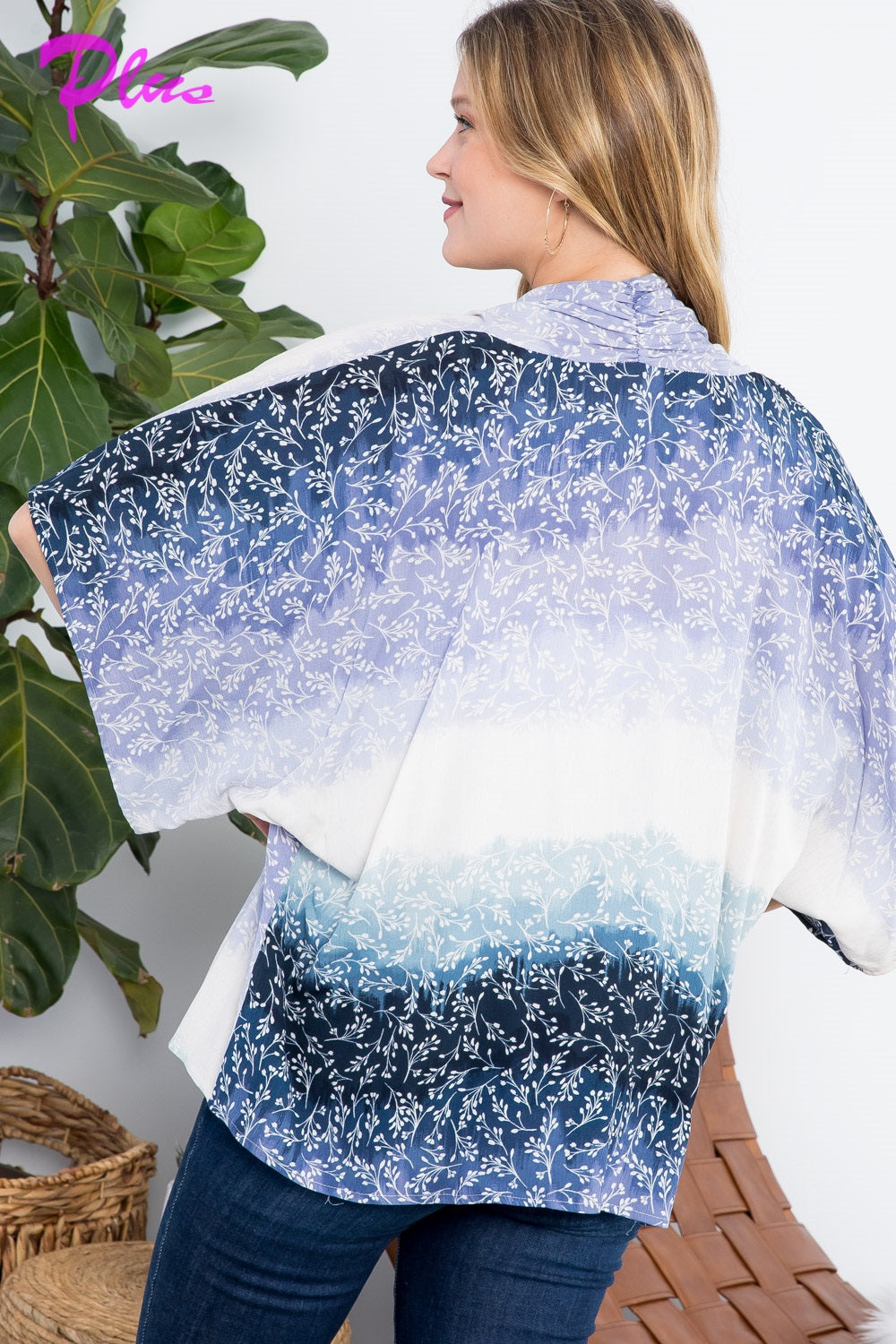 PLUS OMBRE TIE DYE KIMONO CARDIGAN