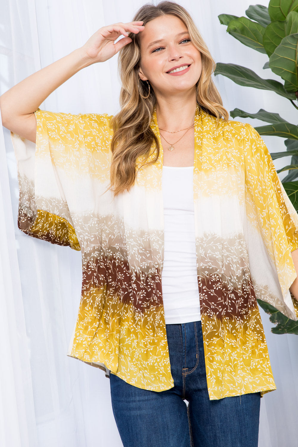 OMBRE TIE DYE KIMONO CARDIGAN