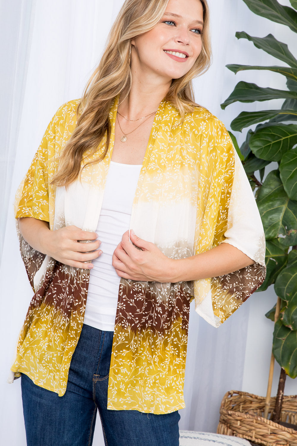 OMBRE TIE DYE KIMONO CARDIGAN