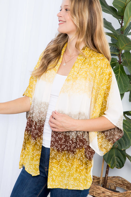 OMBRE TIE DYE KIMONO CARDIGAN