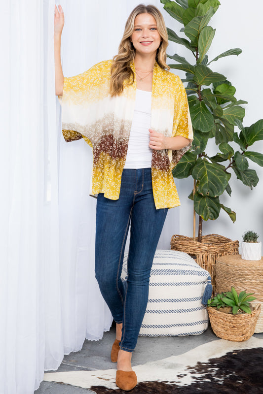 OMBRE TIE DYE KIMONO CARDIGAN