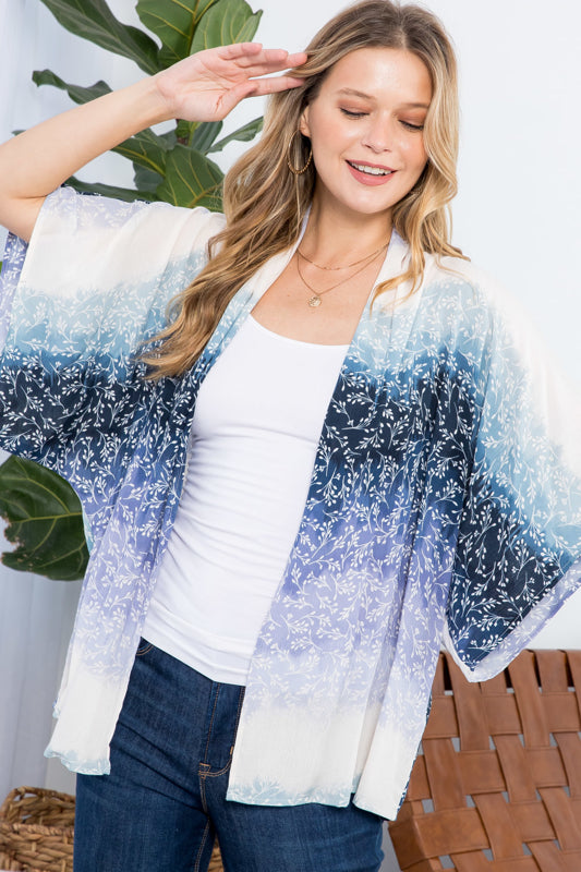 OMBRE TIE DYE KIMONO CARDIGAN