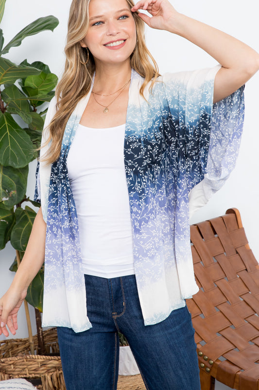 OMBRE TIE DYE KIMONO CARDIGAN