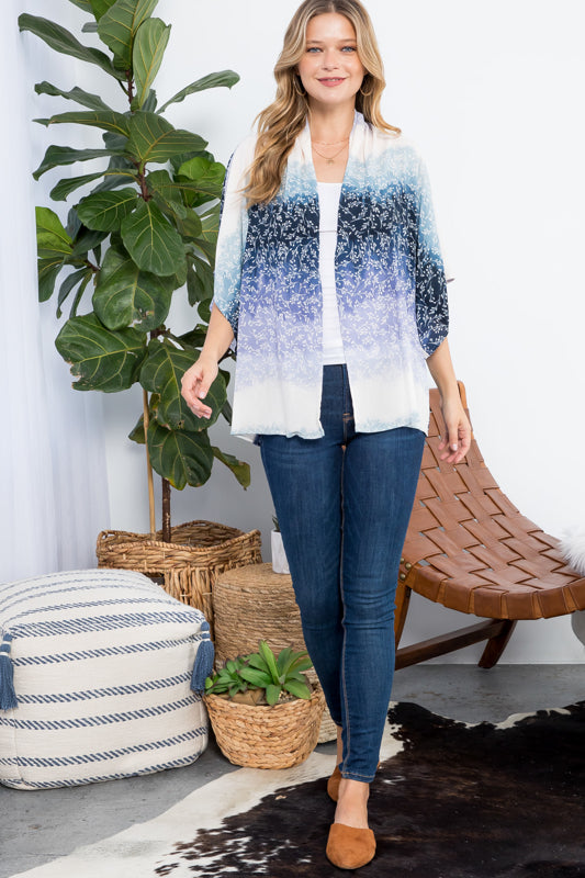 OMBRE TIE DYE KIMONO CARDIGAN