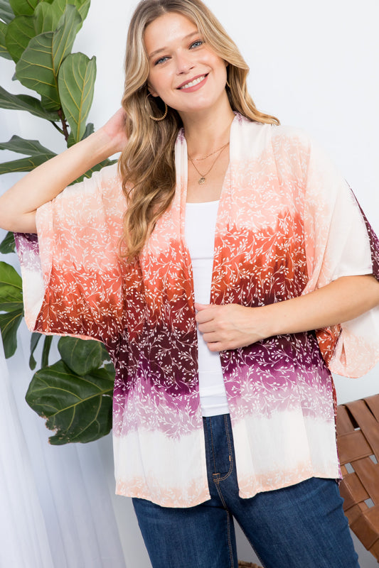 OMBRE TIE DYE KIMONO CARDIGAN