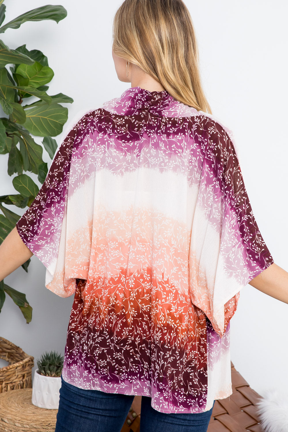 OMBRE TIE DYE KIMONO CARDIGAN