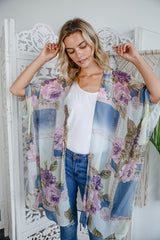 FLORAL CHIFFON KIMONO CARDIGAN