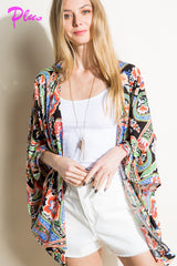 PLUS PAISLEY WOVEN KIMONO CARDIGAN