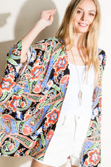 PAISLEY WOVEN KIMONO CARDIGAN