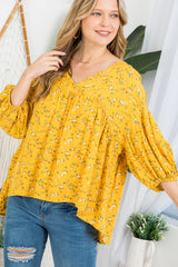 DIZZY FLORAL PEASANT BLOUSE