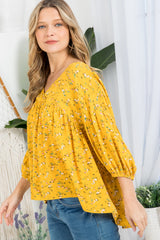 DIZZY FLORAL PEASANT BLOUSE