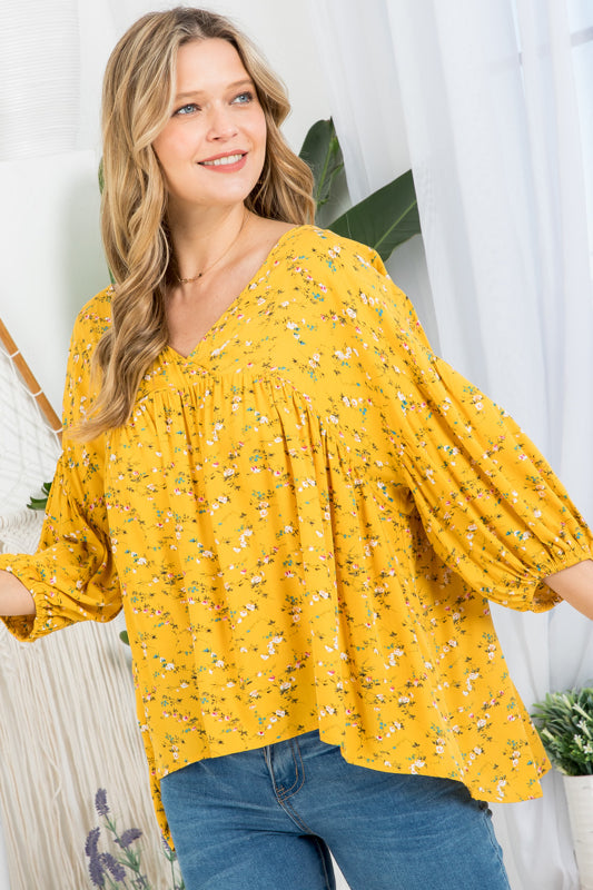 DIZZY FLORAL PEASANT BLOUSE