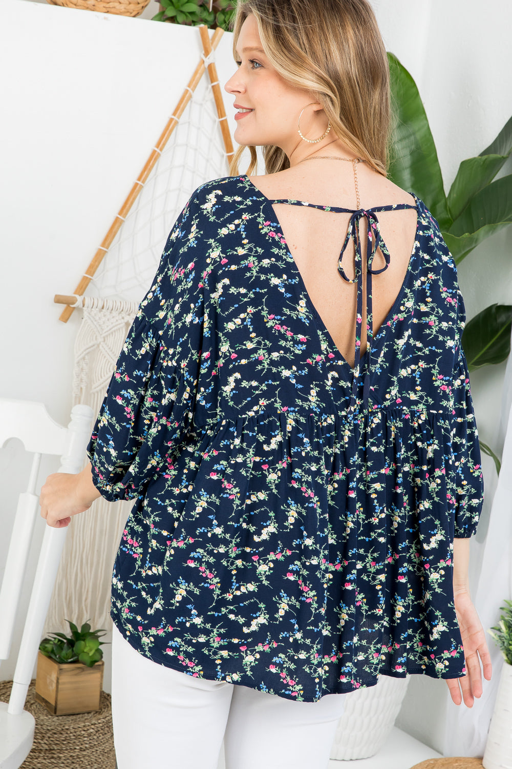 DIZZY FLORAL PEASANT BLOUSE