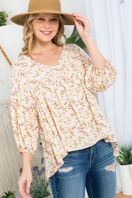 DIZZY FLORAL PEASANT BLOUSE