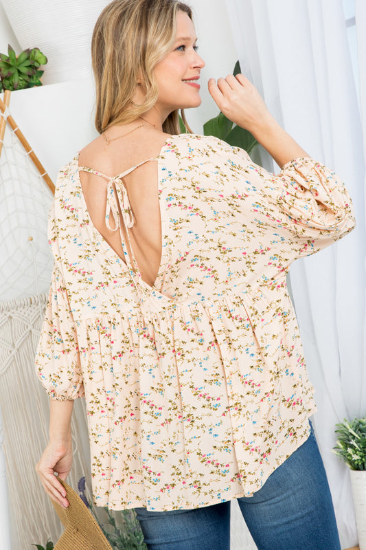 DIZZY FLORAL PEASANT BLOUSE