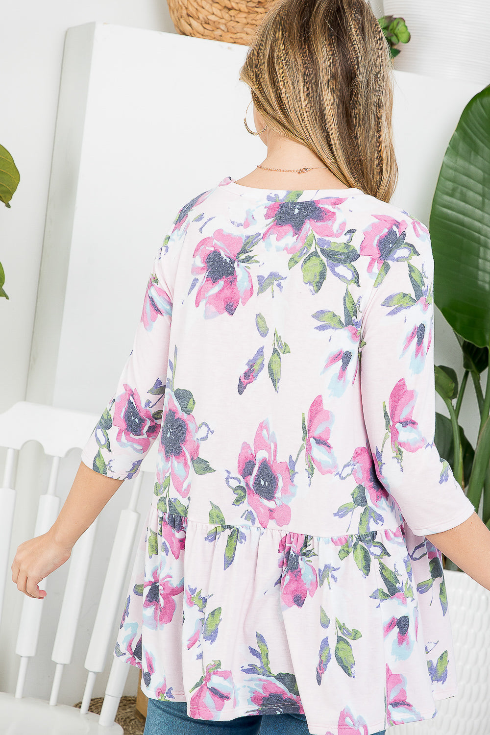 ALLOVER FLORAL BABYDOLL TUNIC TOP