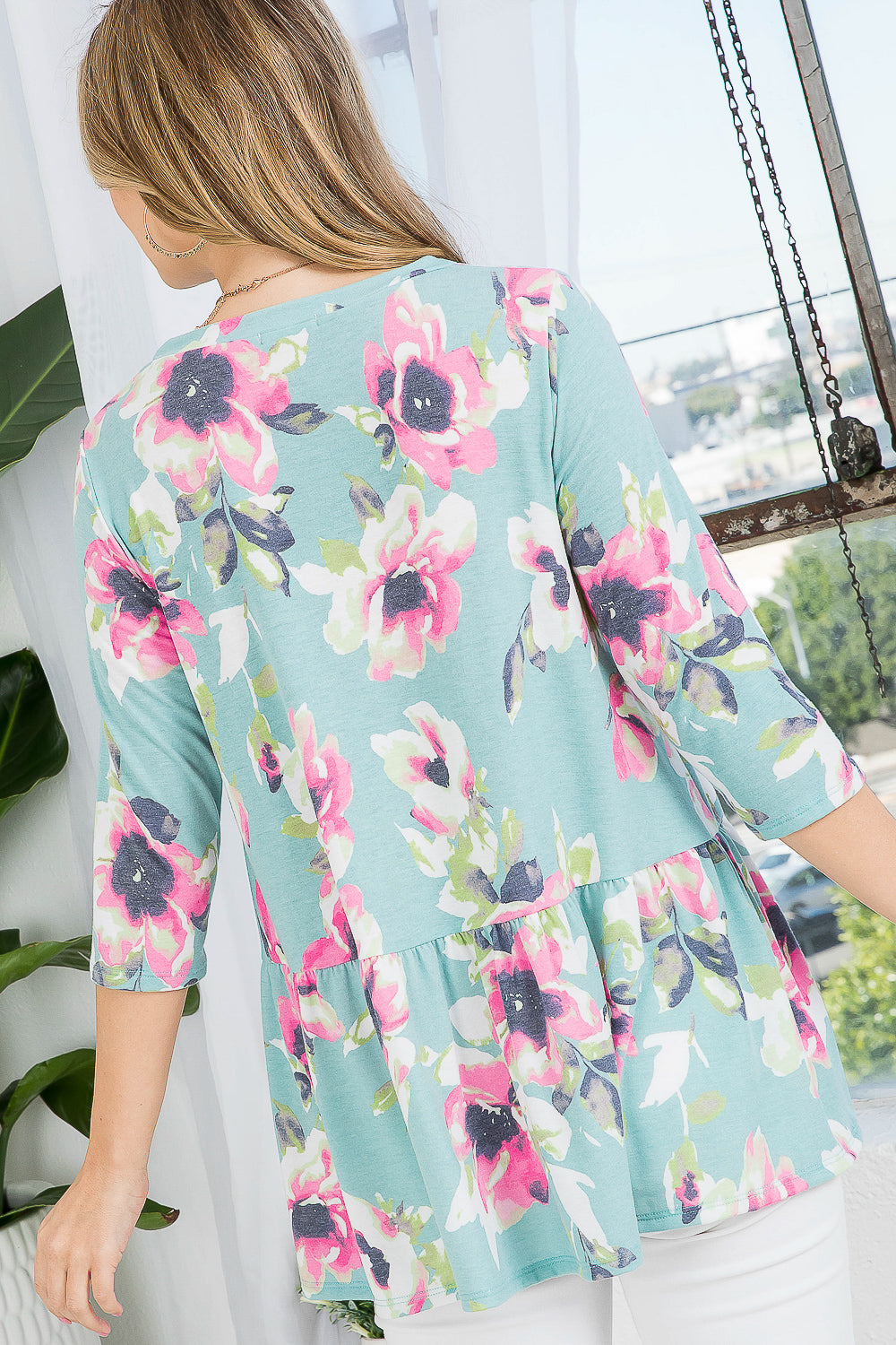 ALLOVER FLORAL BABYDOLL TUNIC TOP