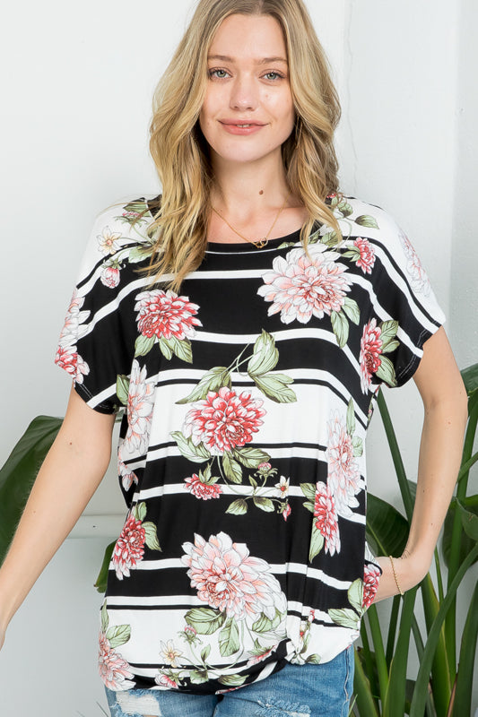 ALLOVER FLORAL CASUAL TUNIC TOP