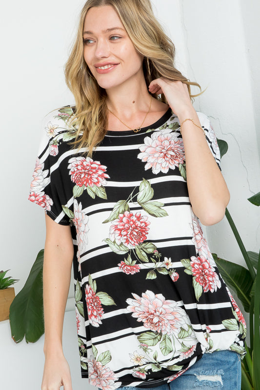 ALLOVER FLORAL CASUAL TUNIC TOP