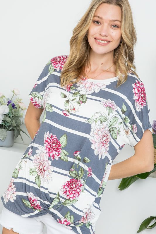 ALLOVER FLORAL CASUAL TUNIC TOP