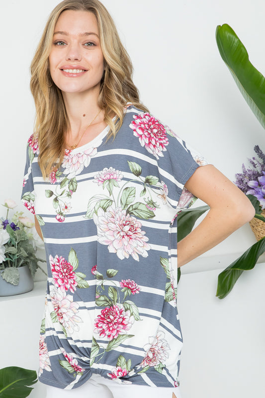 ALLOVER FLORAL CASUAL TUNIC TOP