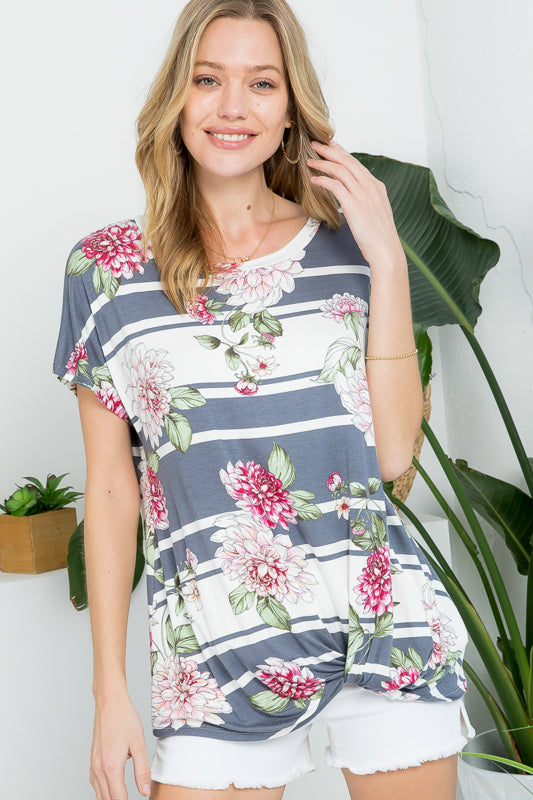 ALLOVER FLORAL CASUAL TUNIC TOP