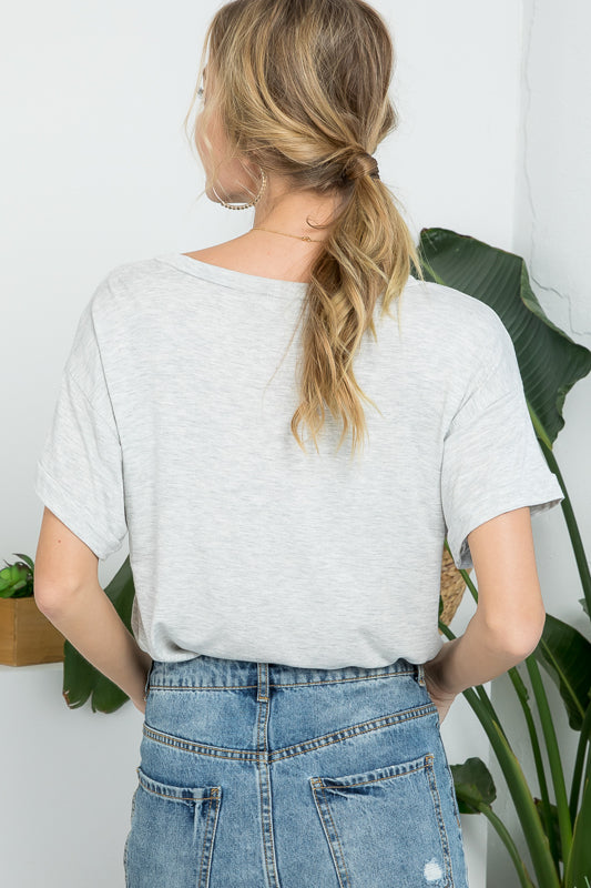 SEQUINCE POCKET BASIC BOXY TOP