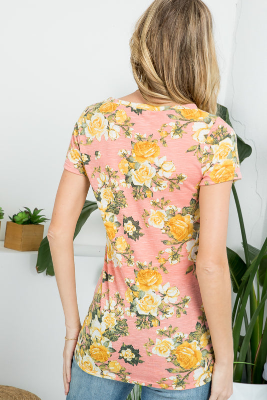 ALLOVER FLORAL CASUAL TUNIC TOP