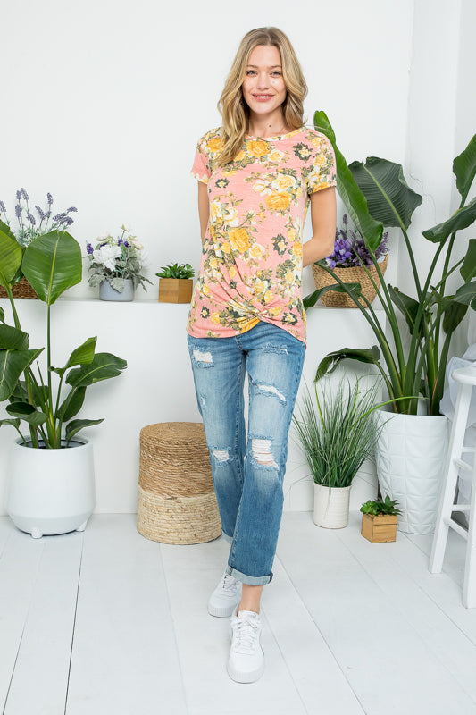 ALLOVER FLORAL CASUAL TUNIC TOP