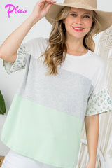 PLUS SOLID ANIMAL COLORBLOCK TOP