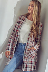 PLAID LONG CARDIGAN