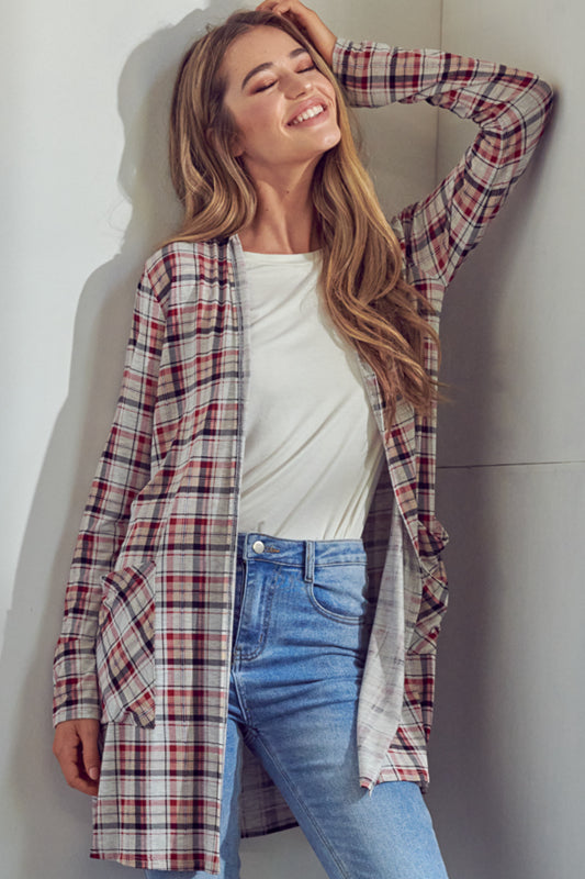 PLAID LONG CARDIGAN