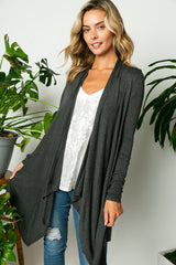 SOLID JERSEY CASCADE CARDIGAN