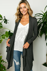 SOLID JERSEY CASCADE CARDIGAN