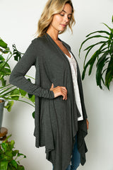 SOLID JERSEY CASCADE CARDIGAN