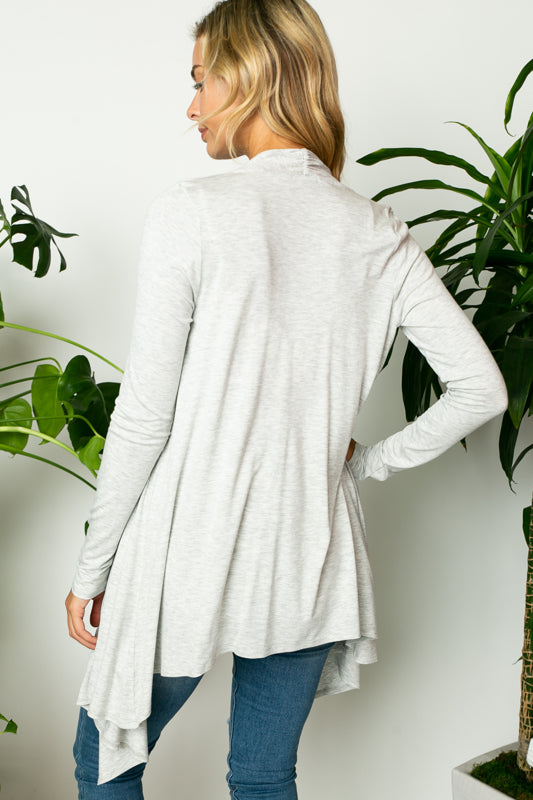 SOLID JERSEY CASCADE CARDIGAN