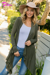 PLUS SOLID JERSEY CASCADE CARDIGAN