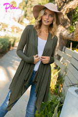 PLUS SOLID JERSEY CASCADE CARDIGAN