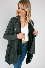 DISTRESSED CASCADE CARDIGAN