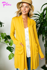 PLUS SOLID JERSEY CARDIGAN