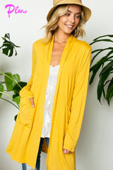 PLUS SOLID JERSEY CARDIGAN