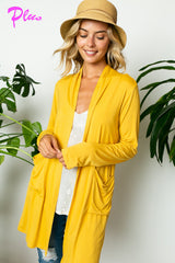 PLUS SOLID JERSEY CARDIGAN