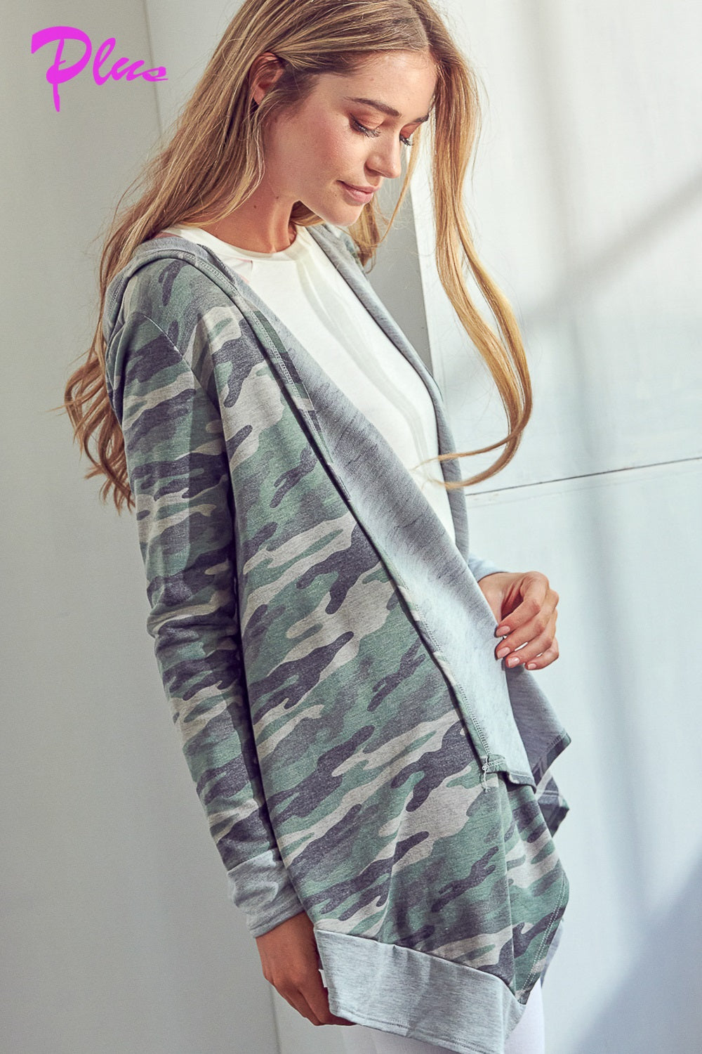 PLUS CAMOUFLAGE CASCADE CARDIGAN