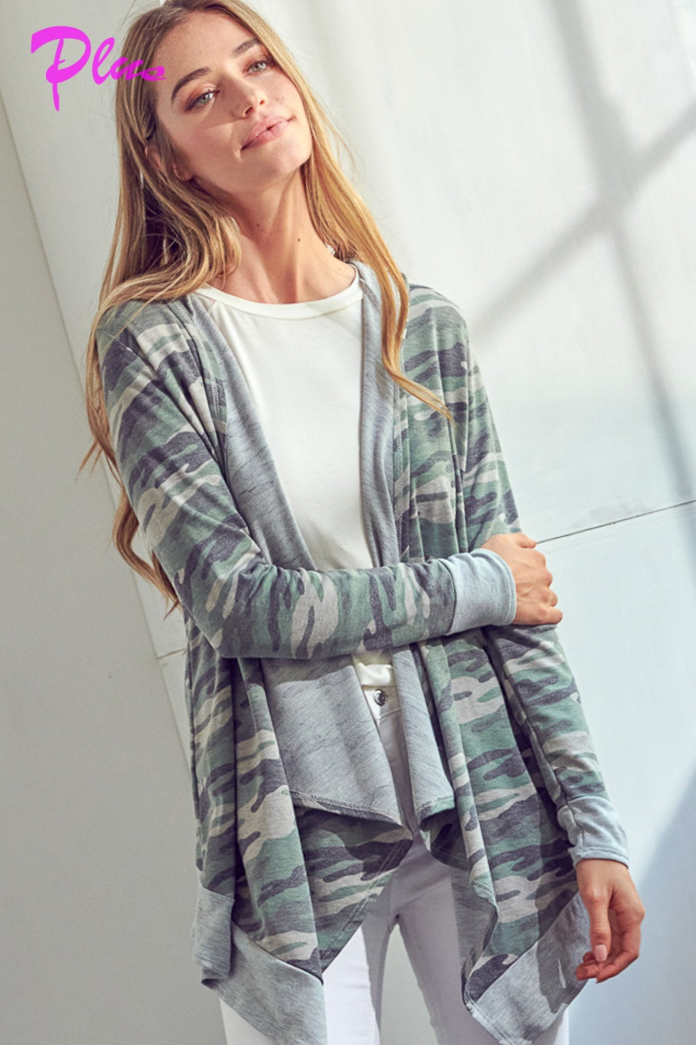 PLUS CAMOUFLAGE CASCADE CARDIGAN