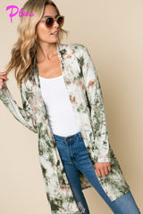 PLUS TIE DYE LONG CARDIGAN