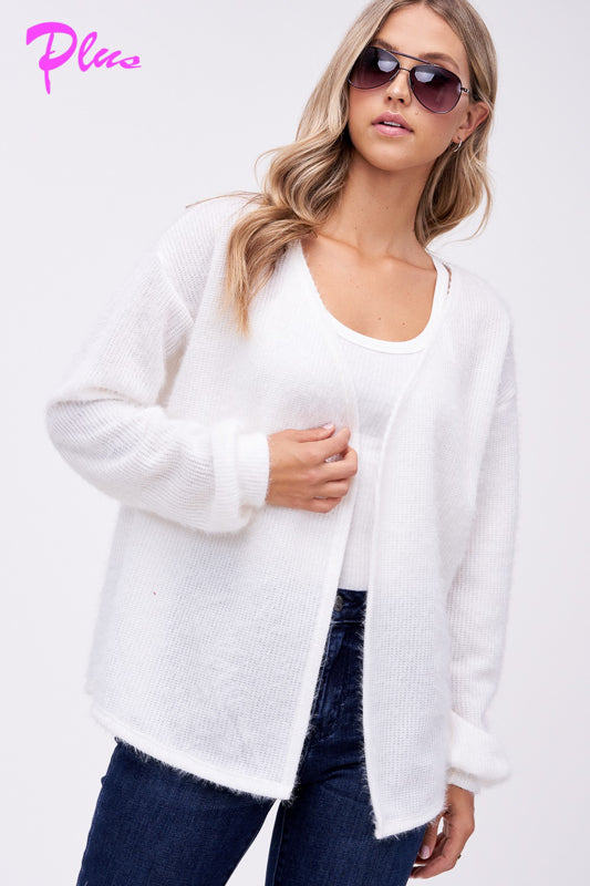 PLUS FUZZY CHUNKY CARDIGAN