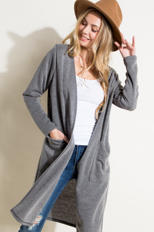 COZY POCKETS LONG CARDIGAN